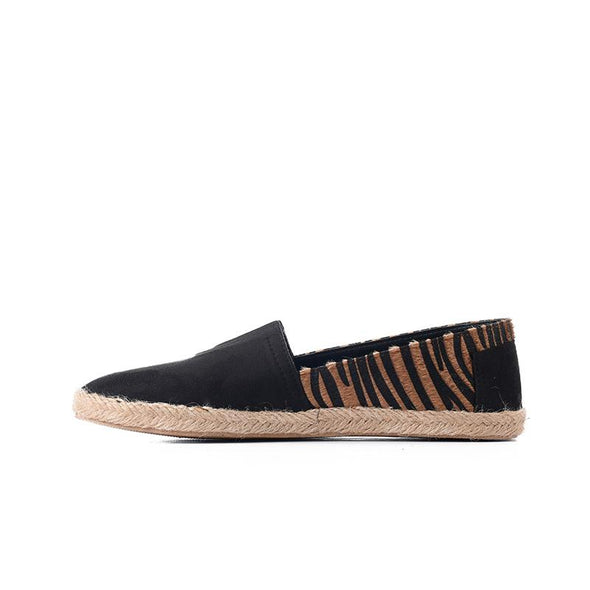 TIGER ESPADRILLE - BLACK x CAMEL