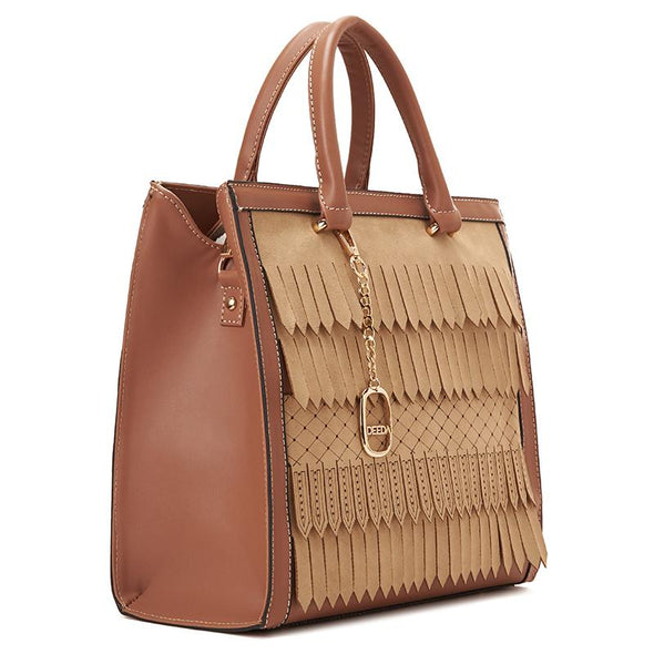 FRINGE TOTE - BEIGE