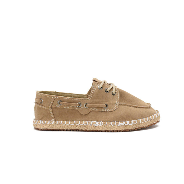 SUEDE LACE LOAFERS - BEIGE