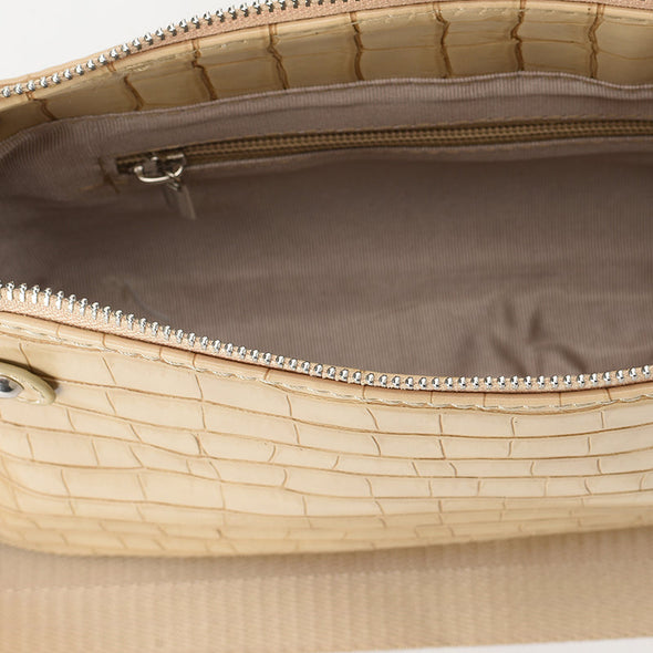 JAMEELA CROCO BAGUETTE - BEIGE