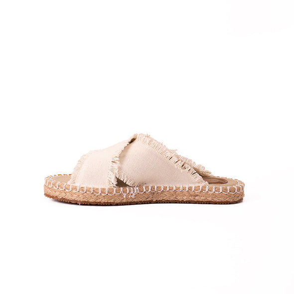 CRISS-CROSS CANVAS-JUTE SLIDES - BEIGE