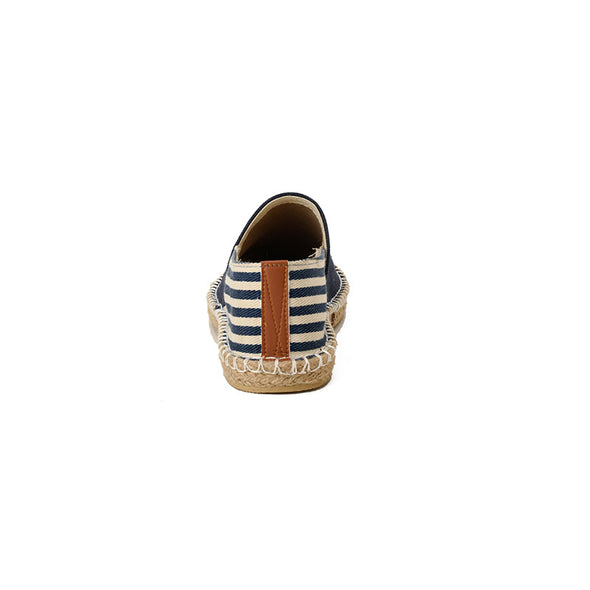 STRIPED CANVAS ESPADRILLES  - NAVY