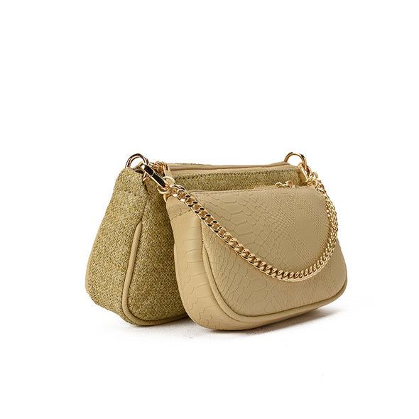 ANYA double pouch - LIGHT BEIGE