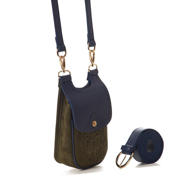 MISKA MOBILE BAG - PINE GREEN x NAVY