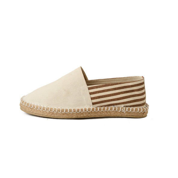 STRIPED CANVAS ESPADRILLES  - BEIGE