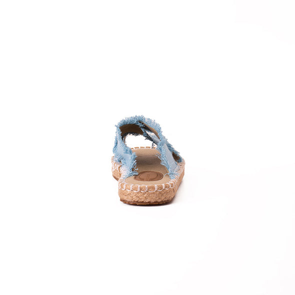 CRISS-CROSS CANVAS-JUTE SLIDES - SKY BLUE