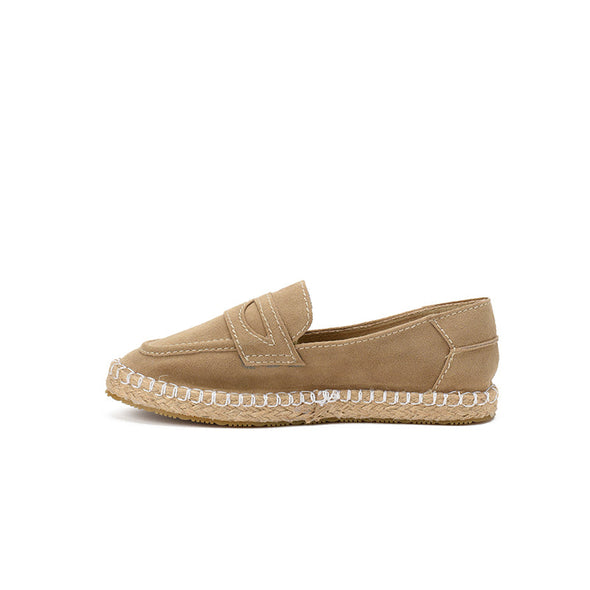 SUEDE PENNY LOAFERS - BEIGE