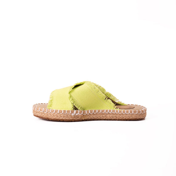 CRISS-CROSS CANVAS-JUTE SLIDES - PISTACHIO