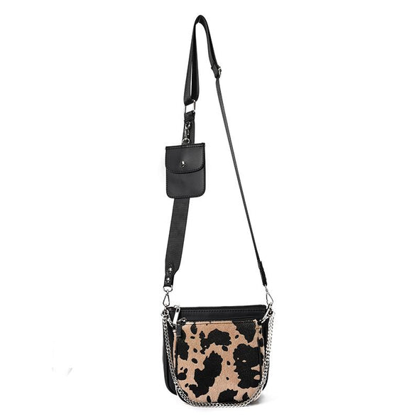 ANITA double pouch - BLACK x BEIGE