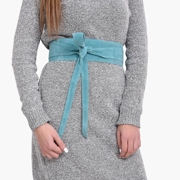 WRAP BELT - TURQUOISE SUEDE