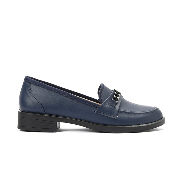 CHAIN LOAFERS - NAVY