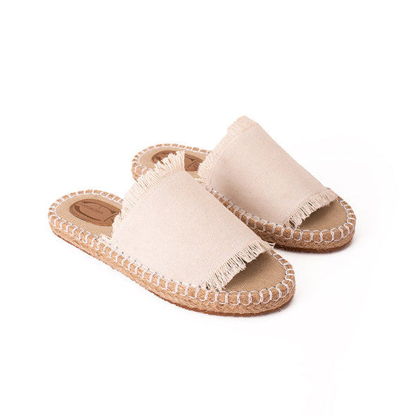 OPEN-TOE STELLA MULES - BEIGE