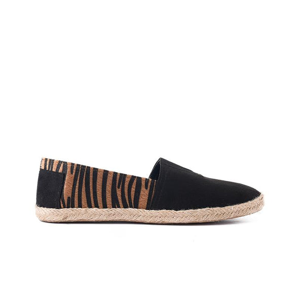 TIGER ESPADRILLE - BLACK x CAMEL