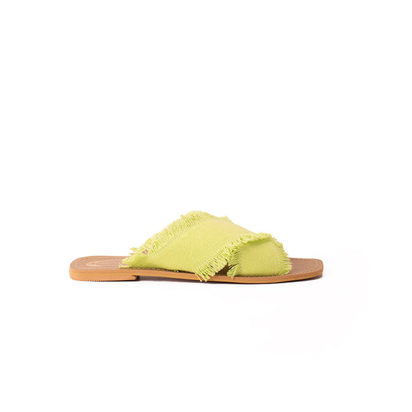 CRISS-CROSS CANVAS FLATS - PISTACHIO