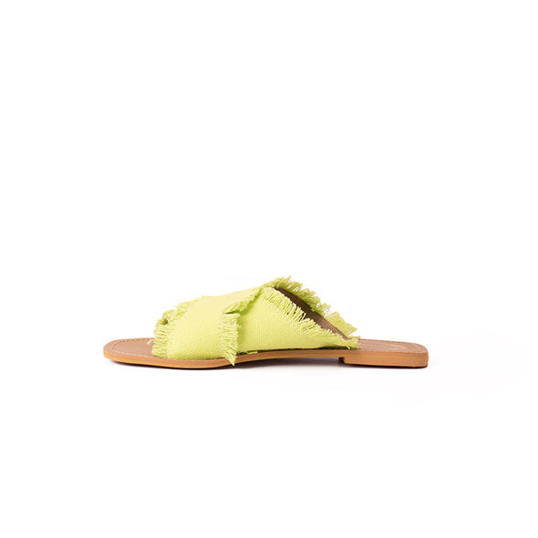 CRISS-CROSS CANVAS FLATS - PISTACHIO