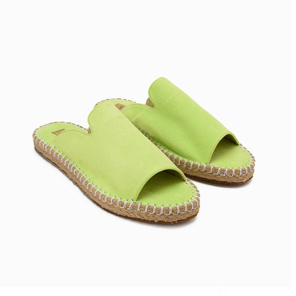 NEON OPEN TOE MULES - GREEN