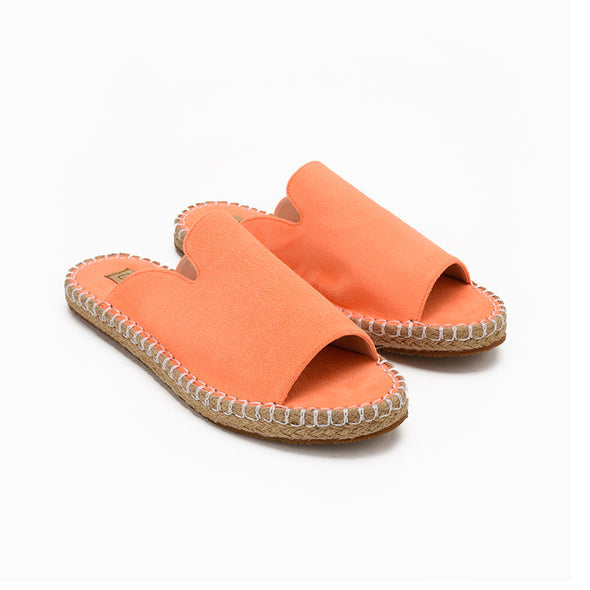 NEON OPEN TOE MULES - ORANGE