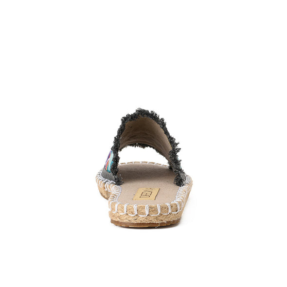 DOUBLE SPIKE SLIDE SLIPPERS - BLACK