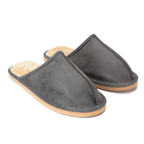 SUEDE PANTOUFLES  - GREY