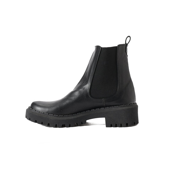 CHELSEA SIDE ELASTIC PANEL BOOTS - BLACK LEATHER