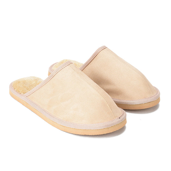 SUEDE PANTOUFLES - BEIGE