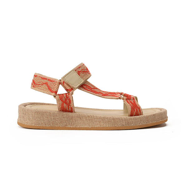 VELCRO SANDALS - RED