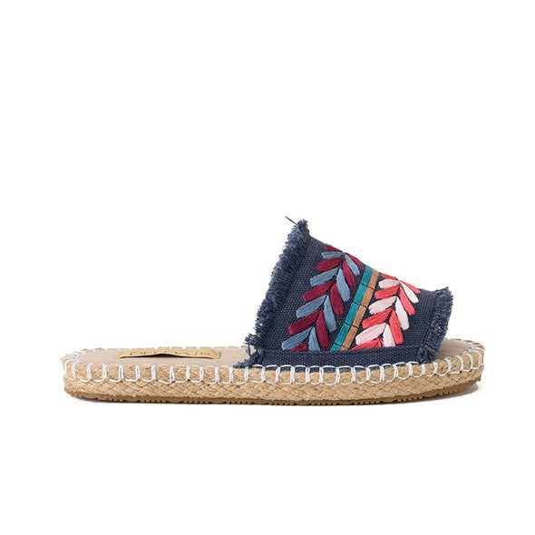 DOUBLE SPIKE SLIDE SLIPPERS - NAVY