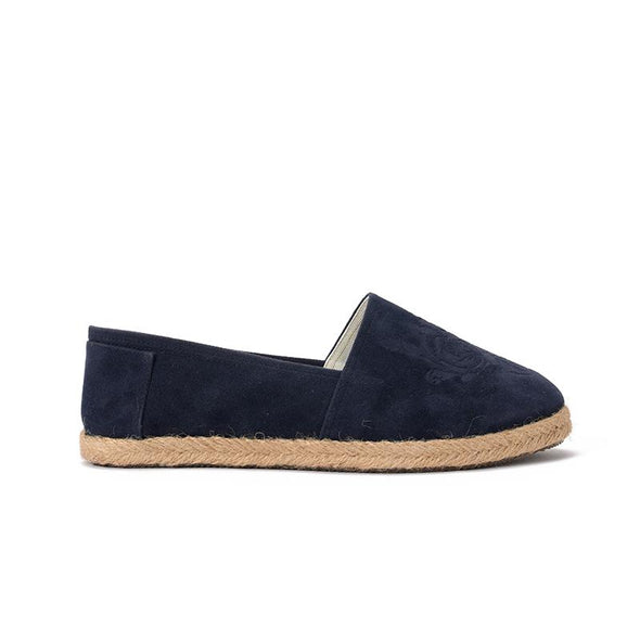 SUEDE DAMASK ESPADRILLE - NAVY