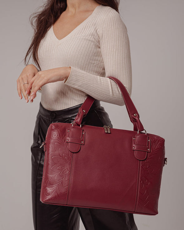 LILLY LAPTOP BAG - BURGUNDY