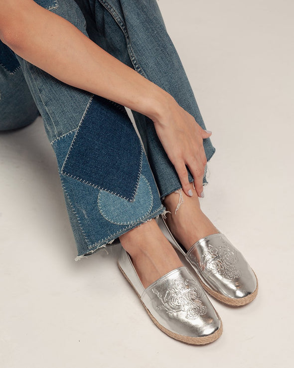 DAMASK ESPADRILLES  - SILVER