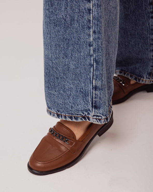 CHAIN LOAFERS - KHAKI