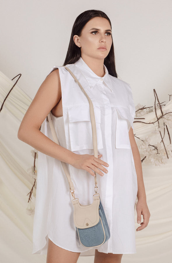 MISKA MOBILE BAG - BABY BLUE x BEIGE