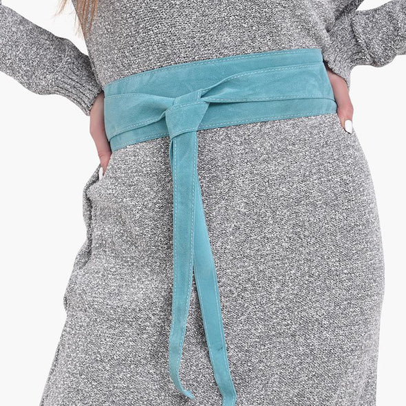 WRAP BELT - TURQUOISE SUEDE